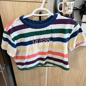 GUESS Colorful Striped croptop Tee